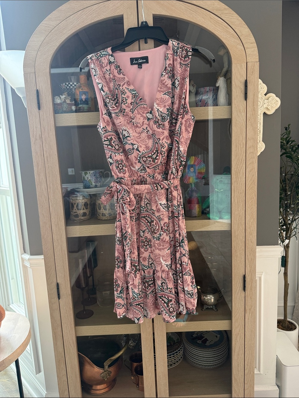 Sam Edelman Pink Paisley Sleeveless Wrap Midi Dress 6